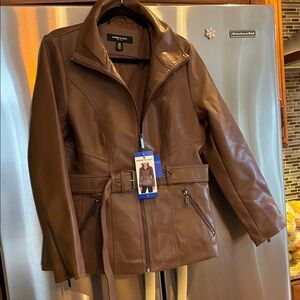 Kenneth Cole New York Brown Leather Jacket